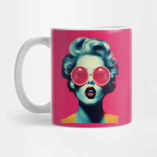 Pop Art Vintage Female Face Mug